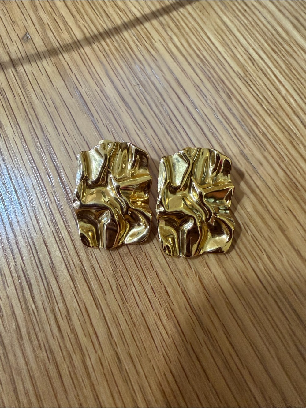 Gold Hammered Earrings
